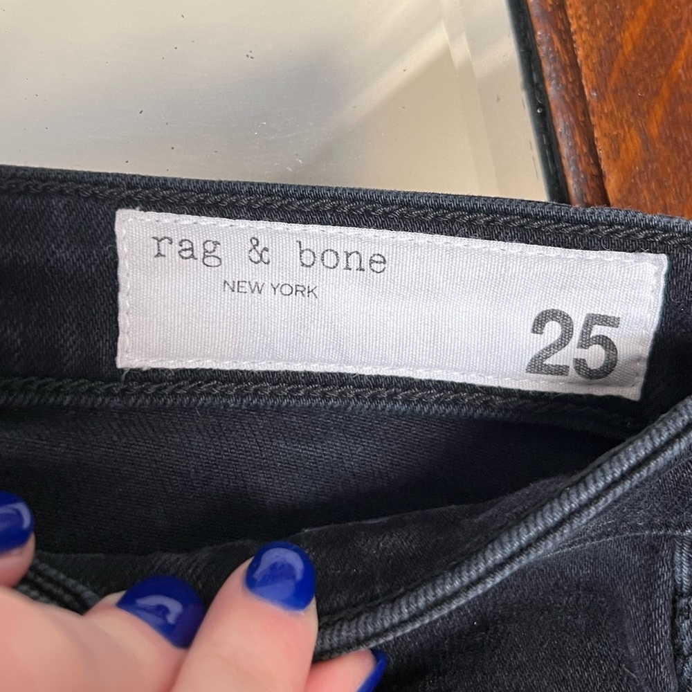High rise black rag and bone ankle skinny jean